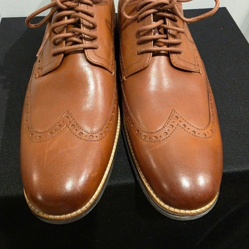 Cole Haan Original Grand Wingtip Oxford Men's 13M British Tan Leather Lace Up